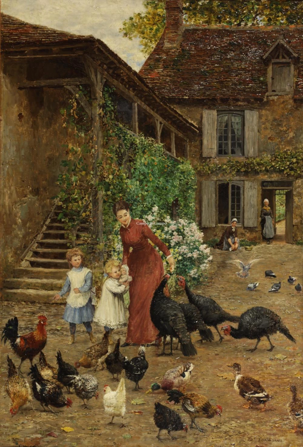 Marie - François Firmin, Girard, Nel cortile